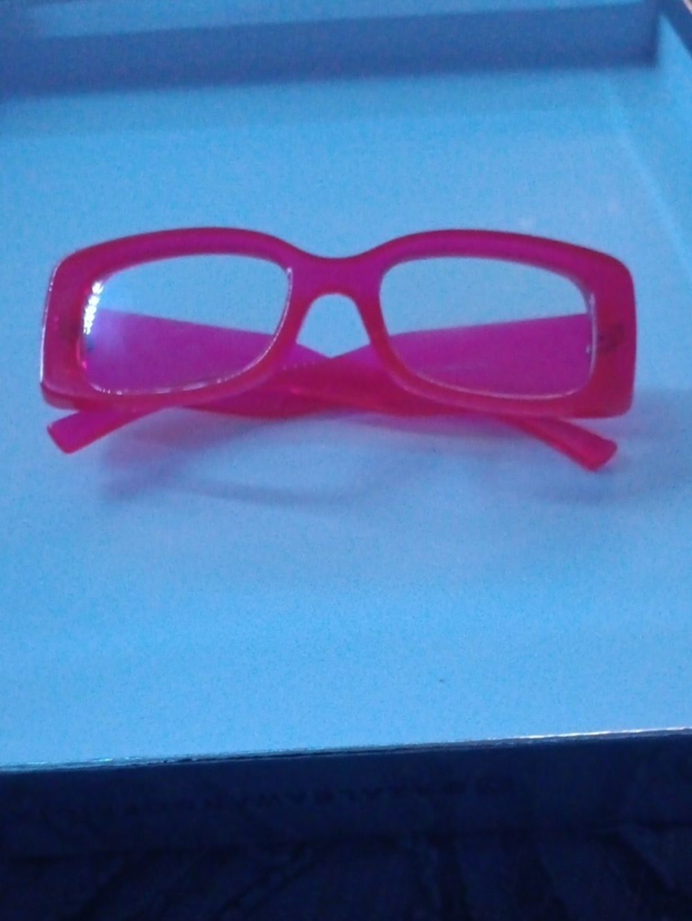 Bold Hot Pink Rectangular Glasses